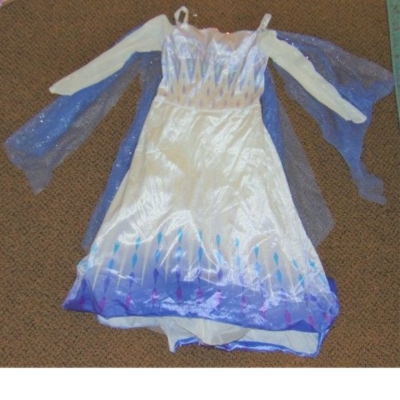 Toddler Disney Frozen Elsa Snow Queen Halloween Costume 3T/4T Dress, Wand Girls - Picture 4 of 11